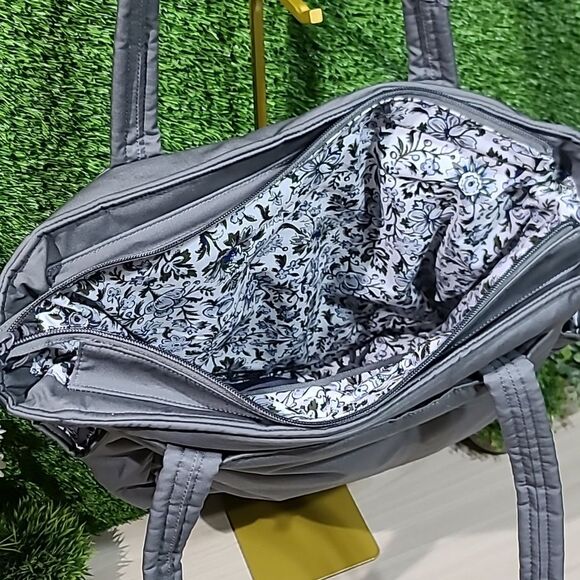 Vera Bradley Cotton Utility Tote Bag, Galaxy Gray - Recycled Cotton - Picture 4 of 9